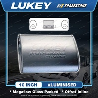 Lukey 10"x4" Oval 10" O/O Muffler Inline 2 1/2 Glass Packed Ultraflo Acms NS