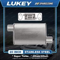 Lukey 10"x4" 1/2" Oval 20" O/O SS Muffler 2 1/2 Glass Packed - Super Turbo