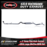 Redback 3" 409 SS Exhaust Large Muffler & cat for Toyota Landcruiser 79 1HD-FTE