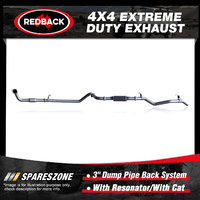 Redback 3" 409 SS Exhaust & Resonator & cat for Toyota Landcruiser 79 1HD-FTE