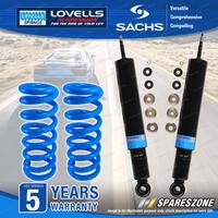 Rear Sachs Shock Absorbers Lovells Raised Springs for Mitsubishi Pajero NW NP NT