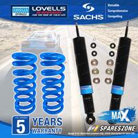 Rear Sachs Max Shock Absorbers Lovells Raised Springs for Nissan Patrol Y62