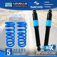 Rear Sachs Max Shock Absorbers Lovells Raised Springs for Jeep Cherokee KJ 02-08