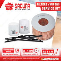 Sakura Front Wiper Blades & Filter Service Kit for Holden Jackaroo UBS21 2.2L