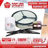 Sakura Front Wiper Blades & Filter Service Kit for Holden Rodeo KB43 KB49 Metal