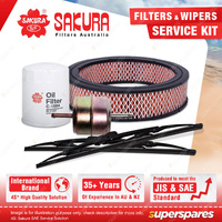 Sakura Front Wiper Blades & Filter Service Kit for Holden Rodeo KB28 2.3L Metal