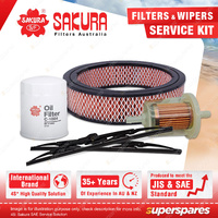 Sakura Front Wiper Blades & Filter Service Kit for Holden Rodeo KB28 2.3 Plastic