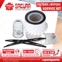Sakura Front Wiper Blades & Filter Service Kit for Mitsubishi Triton MK 2.8L