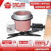 Sakura Front Wiper Blades & Filter Service Kit for Mitsubishi Express SJ 94-03