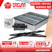 Sakura Front Wiper Blades & Filter Service Kit for Mitsubishi Lancer CC 1.8L