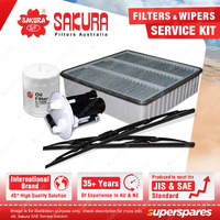 Sakura Front Wiper Blades & Filter Service Kit for Mitsubishi Lancer CG CH 2.0L