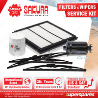 Sakura Front + Rear Wiper Blades & Filter Service Kit for Mitsubishi Express WA