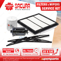 Sakura Front Wiper Blades & Filter Service Kit for Mitsubishi Express WA 2.4L