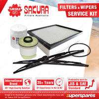 Sakura Front Wiper Blades & Filter Service Kit for Mitsubishi Triton MQ 2.4L