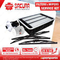 Sakura Front + Rear Wiper Blades & Filter Kit for Mitsubishi Lancer CJ Intank