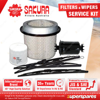 Sakura Front Rear Wiper Blades & Filter Service Kit for Mitsubishi Lancer CA CB