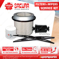 Sakura Front Wiper Blades & Filter Service Kit for Mitsubishi Lancer CA CB
