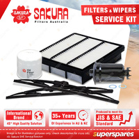 Sakura Front Wiper Blades & Filter Service Kit for Mitsubishi Pajero NJ NK NL