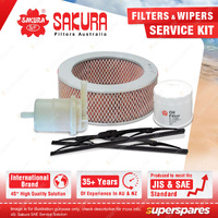 Sakura Front Wiper Blades & Filter Service Kit for Mitsubishi Pajero NA NB NC ND