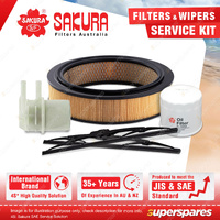 Sakura Wiper Blades & Filter Service Kit for Mitsubishi Triton ME MF MG MH MJ