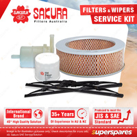 Sakura Front Wiper Blades & Filter Service Kit for Mitsubishi Pajero NE NF NG NH