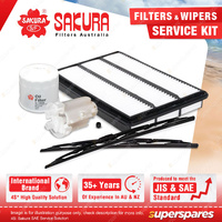 Sakura Front Wiper Blades & Filter Service Kit for Mitsubishi Pajero NS NT NW