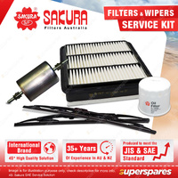 Sakura Front Wiper Blades & Filter Service Kit for Holden Rodeo RA 3.5L 03-05
