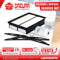 Sakura Front Wiper Blades & Filter Service Kit for Mazda 3 BK 2.0L 2007-2009