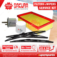 Sakura Front + Rear Wiper Blades & Filter Service Kit for Hyundai Accent LC 1.5L