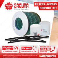 Sakura Wiper Blades & Filter Service Kit for Toyota Landcruiser HJ47 60 75 61