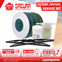 Sakura Front Wiper Blades & Filter Service Kit for Toyota Landcruiser FJ40 45 55