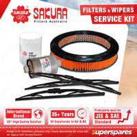Sakura Front + Rear Wiper Blades & Filter Service Kit for Ford Falcon EB 3.9L