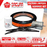 Sakura Front Wiper Blades & Filter Service Kit for Ford Falcon XE XF 1982-1988