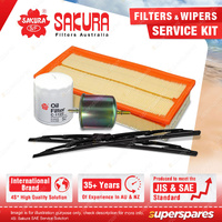 Sakura Front Wiper Blades & Filter Service Kit for Ford Transit VF VG 2.0L A/C