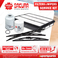 Front+Rear Wiper Blades Oil Air Fuel Filter for Landcruiser Prado KDJ120R 06-07