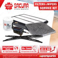 Front Wiper Blades Oil Air Fuel Cabin Filter for Landcruiser Prado KDJ120R 06-07