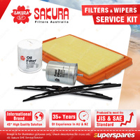 Sakura Front Wiper Blades & Filter Service Kit for BMW 318i E30 1.8L 1983-1987