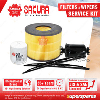 Sakura Front Wiper Blades & Filter Service Kit for Toyota Landcruiser RZJ95R
