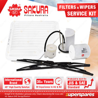 Sakura Front Wiper Blades & Filter Service Kit for Toyota Rav4 ACA33 ACA38R 2.4L