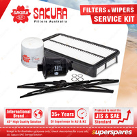 Sakura Front Wiper Blades & Filter Service Kit for Toyota Rav4 SXA10 SXA11 2.0L