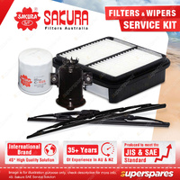 Sakura Front Wiper Blades & Filter Service Kit for Toyota Starlet EP91 1.3L