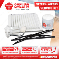 Sakura Front Wiper Blades & Filter Service Kit for Toyota Corolla ZRE152 Spin-On