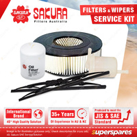 Sakura Front Wiper Blades & Filter Service Kit for Toyota Corolla AE82 Plastic