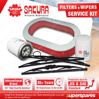 Front + Rear Wiper Blades & Filter Service Kit for Nissan Patrol GU 4.2L 98-03