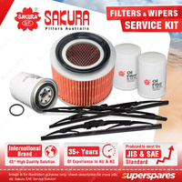 Front + Rear Wiper Blades & Filter Service Kit for Nissan Patrol GU 4.2L 04-07