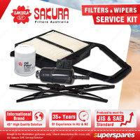 Sakura Front Wiper Blades & Filter Service Kit for Honda Civic ES9 1.7L 00-06