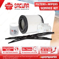 Sakura Front Wiper Blades & Filter Service Kit for Honda CRV RD RE 2.4L 01-07