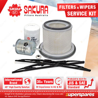 Sakura Front Wiper Blades & Filter Service Kit for Nissan Patrol GU 4.5L