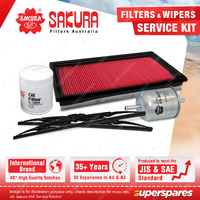 Sakura Front Wiper Blades & Filter Service Kit for Nissan Navara D21 3.0L 92-97