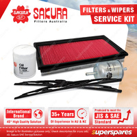 Sakura Front Wiper Blades & Filter Service Kit for Nissan Navara D22 2.4L 97-99